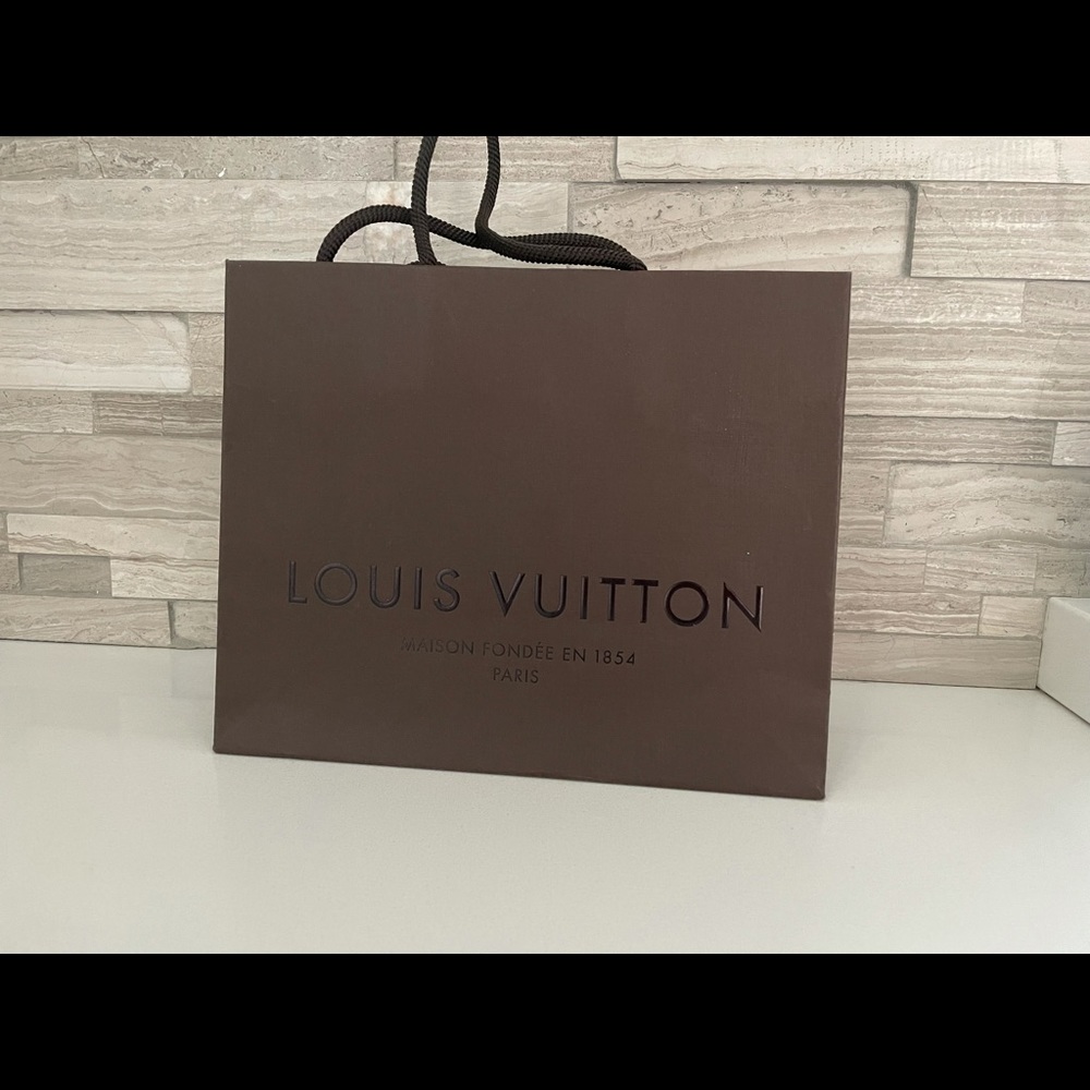 Louis Vuitton shopping bag, 7” x 8.5” x 4.25”